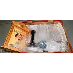 BOX W/4 CARNIVAL GLASS PLATTERS, CRYSTAL