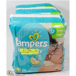 LOT OF 3 PAMPERS BABY DRY 28PK SIZE 4 DIAPERS