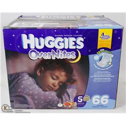 HUGGIES OVERNITES 66PK SIZE 5 DIAPERS