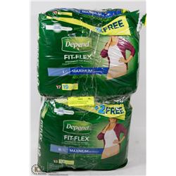 4 PACKS OF DEPEND FIT-FLEX ABSORPTION UNDERWEAR