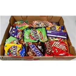 FLAT OF ASSORTED CANDY AND CHOCOLATE.