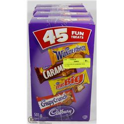 4 BOXES OF 45 CADBURY FUN TREATS