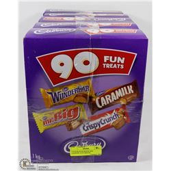 5 BOXES OF 90 SNACK SIZE CADBURY FUN TREATS