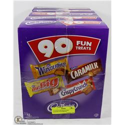 4 BOXES OF 90 SNACK SIZE CADBURY FUN TREATS