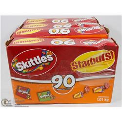 5 BOXES OF 90 SNACK SIZE SKITTLES & STARBURSTS