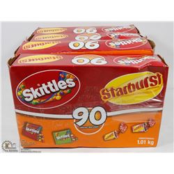 5 BOXES OF 90 SNACK SIZE SKITTLES & STARBURSTS