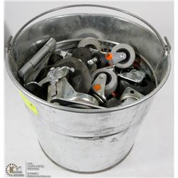 PAIL OF CASTORS & HARDWARE