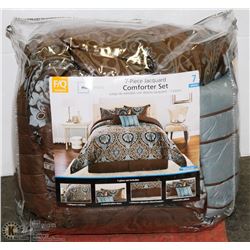 MAINSTAYS FULL/QUEEN 7PC JACQUARD COMFORTER SET