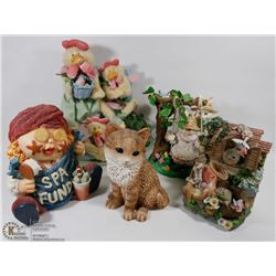 FLAT OF ASSORTED RESIN ORNAMENTS