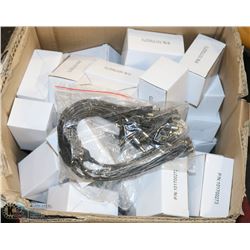 BOX OF APPROX 50 ASSORTED ADAPTORS 12V/50 AMP