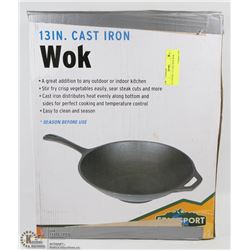 STANSPORT 13" CAST IRON WOK.