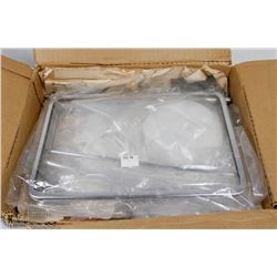 2 COUNTER TOP METAL SIGNAGE STANDS.