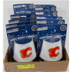 LOT OF 12 CALGARY FLAMES NIGHT LIGHTS.