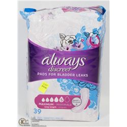 ALWAYS DISCRETE PADS FOR BLADDER LEAKS