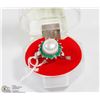 Image 1 : #94-GENUINE  AKOYA PEARL & EMERALD RING