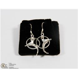 ESTATE 925 SILVER DOLPHIN EARRINGS