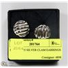 Image 1 : ESTATE 925 SILVER CLAM EARRINGS