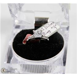 9) LAUREN STERLING .925 SILVER RING CUBIC STONES