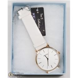 7) KEZZI WATCH LADIES WITH WHITE STRAP