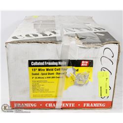 CASE OF COLLATED FRAMING NAILS 2" SPIRAL SHANK