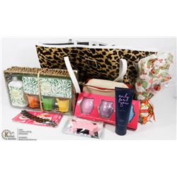 BOX OF WOMENS PRODUCTS INCLUDING BURTS BEES