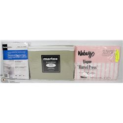 2 TWIN SHEETS & TWIN ZIPPERED LINER.