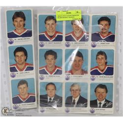 1984-85 UNCUT TEAM EDMONTON OILERS HOCKEY TRADING