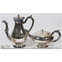 2 PRIMROSE PLATED E.P. COPPER BRAND TEA POTS.