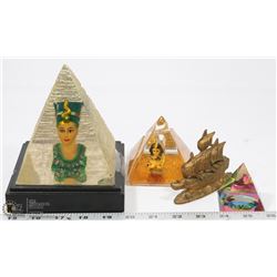 BOX WITH ASSORTED EGYPTIAN DECOR.