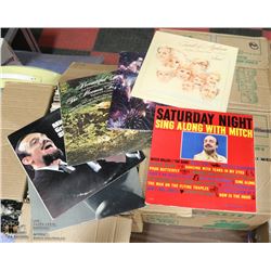 3 BOXES OF ASSORTED RECORDS.