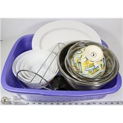 VINTAGE NESTING BOWLS WITH PLATTER STAINLESS