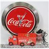 Image 1 : ENJOY COCA COLA NEON LIGHTED CLOCK WITH