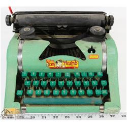 KIDS TIN TOM THUMB RIBBON REVERSE TOY TYPEWRITER.