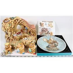 FLAT OF PENDELFINS INCL TOY SHOP, 3 ASST FIGURES &