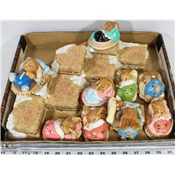 FLAT OF 9 ASSORTED PENDELFIN FIGURES & DECORATIVE