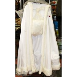 FAUX FUR HOODED CAPE WITH ORIGINAL HAND MUFF