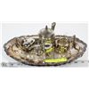 Image 1 : SILVER PLATED SMALL TEA POT, CREAM & SUGAR W/ TRAY