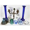 Image 1 : ASSORTMENT OF CANDLE HOLDERS AND HEMINGRAY