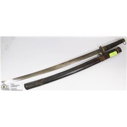 VINTAGE SAMURAI STYLE SWORD W/LEATHER WRAP HANDLE &