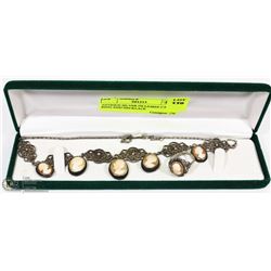 ANTIQUE SILVER FILLIGREE CAMEO RING AND NECKLACE