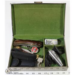 METAL BOX WITH VARIOUS LOCKING BLADES INCL OLD