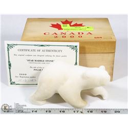 HAND CARVED POLAR BEAR (H-6-063) CANADA 2000