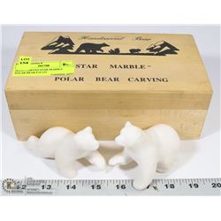 HAND CARVED STAR MARBLE POLAR BEAR P-4-123