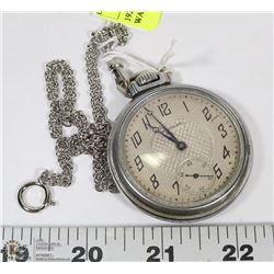 1920S WALTHAM 17 JEWEL POCKET WATCH WITH CHAIN
