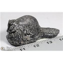 WOLF ORIGINAL SOAPSTONE CARVED BEAVER.