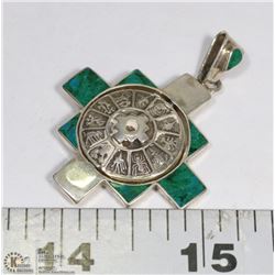 .950 STAMPED SILVER PENDANT W/REVERSIBLE