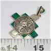 Image 1 : .950 STAMPED SILVER PENDANT W/REVERSIBLE