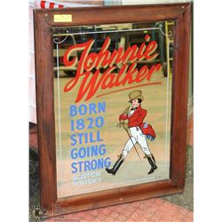 VINTAGE JOHNNIE WALKER WHISKY MIRRORED WALL