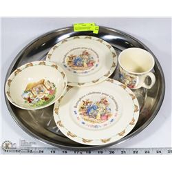 ROYAL DOULTON BUNNYKINS CHRISTENING PLATE, CUP &