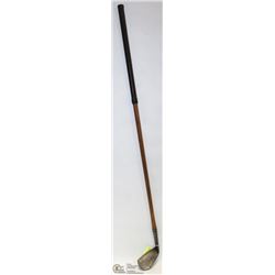 EARLY 1900S THISTLE HICKORY SHAFT MASHIE GOLF CLUB